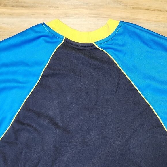 🔹️Urban Outfitters Blue & Yellow Colorblock Lace-up Sweatshirt XSmall - Picture 5 of 11